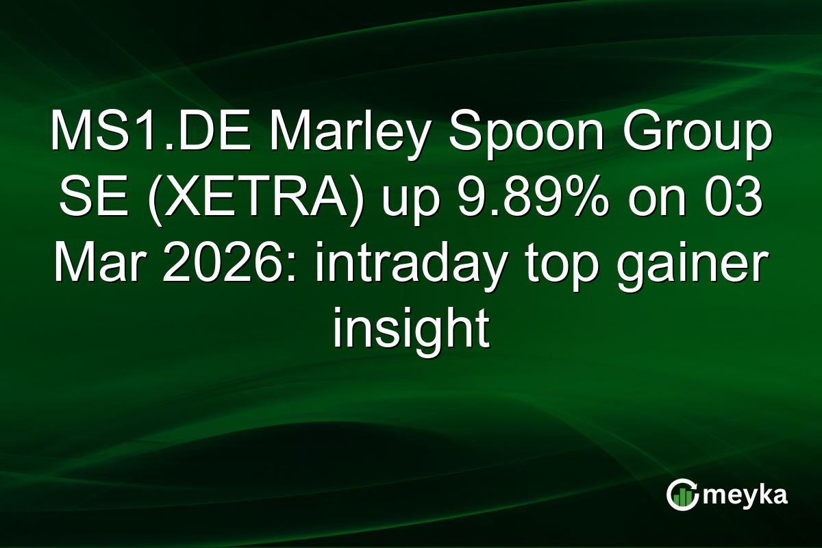 MS1.DE Marley Spoon Group SE (XETRA) up 9.89% on 03 Mar 2026: intraday top gainer insight