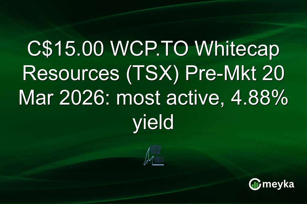 C$15.00 WCP.TO Whitecap Resources (TSX) Pre-Mkt 20 Mar 2026: most active, 4.88% yield
