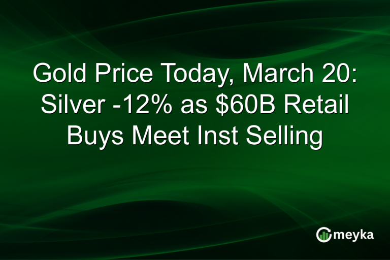 Gold Price Today, March 20: Silver -12% as $60B Retail Buys Meet Inst Selling