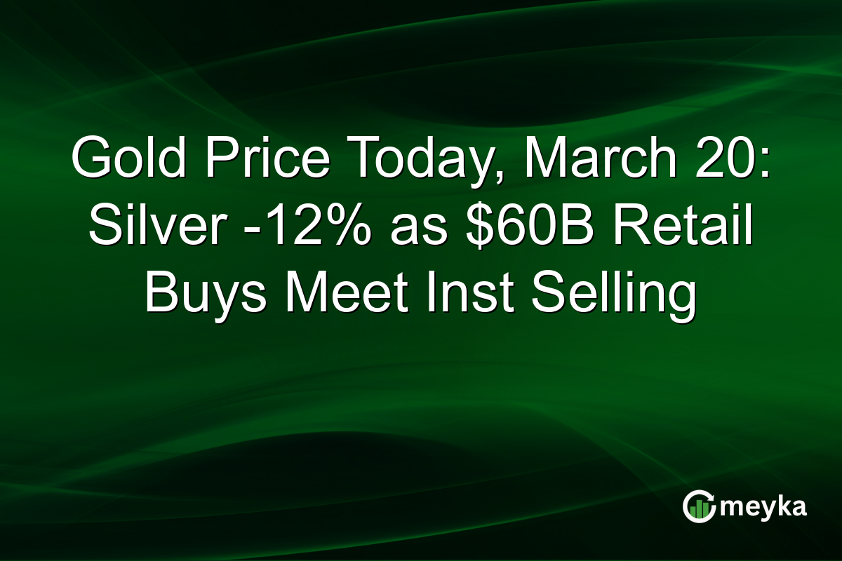 Gold Price Today, March 20: Silver -12% as $60B Retail Buys Meet Inst Selling