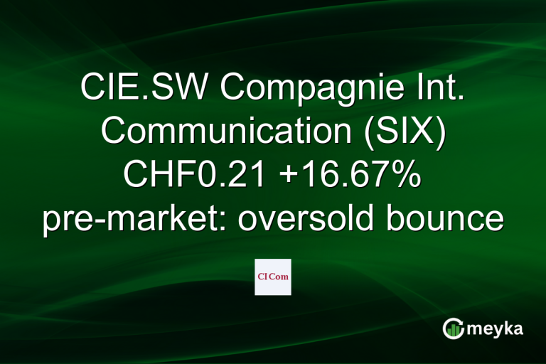 CIE.SW Compagnie Int. Communication (SIX) CHF0.21 +16.67% pre-market: oversold bounce
