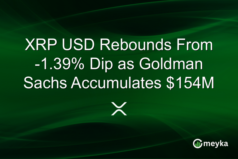 XRP USD Rebounds From -1.39% Dip as Goldman Sachs Accumulates $154M