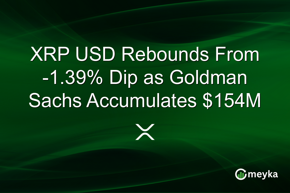 XRP USD Rebounds From -1.39% Dip as Goldman Sachs Accumulates $154M