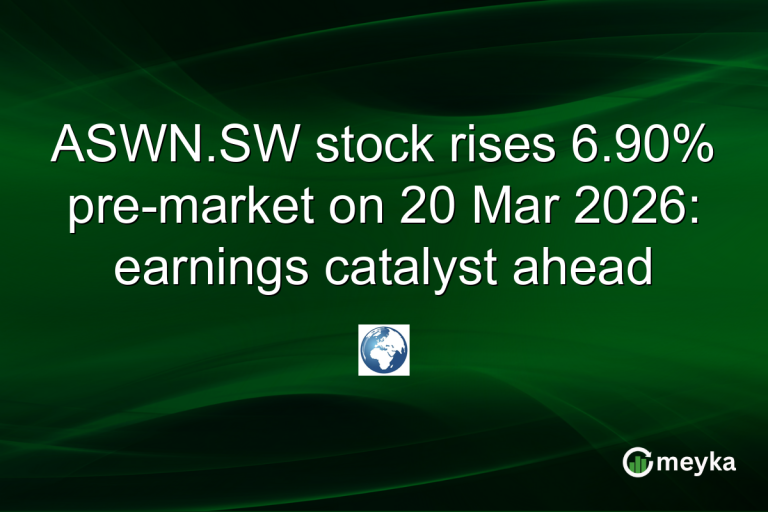 ASWN.SW stock rises 6.90% pre-market on 20 Mar 2026: earnings catalyst ahead
