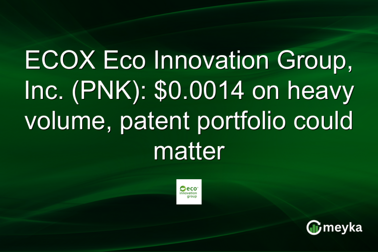 ECOX Eco Innovation Group, Inc. (PNK): $0.0014 on heavy volume, patent portfolio could matter