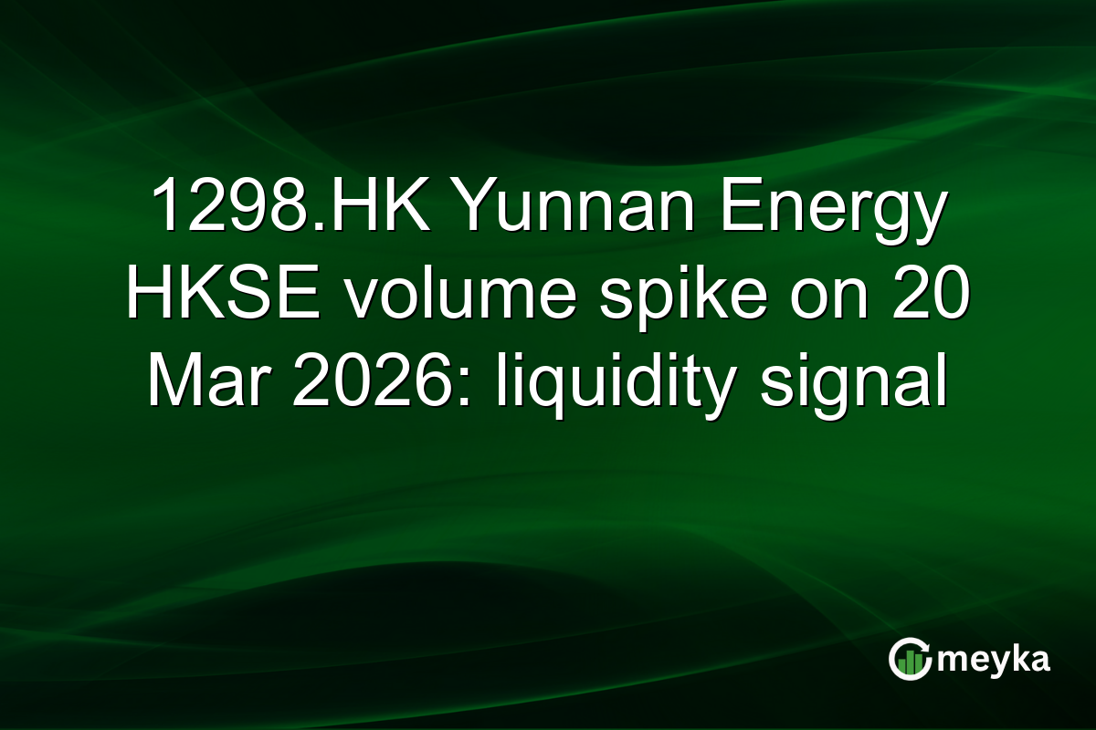 1298.HK Yunnan Energy HKSE volume spike on 20 Mar 2026: liquidity signal