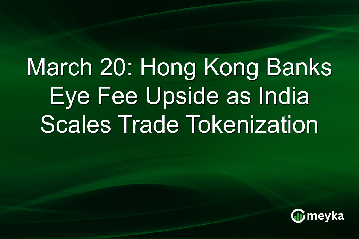 March 20: Hong Kong Banks Eye Fee Upside as India Scales Trade Tokenization