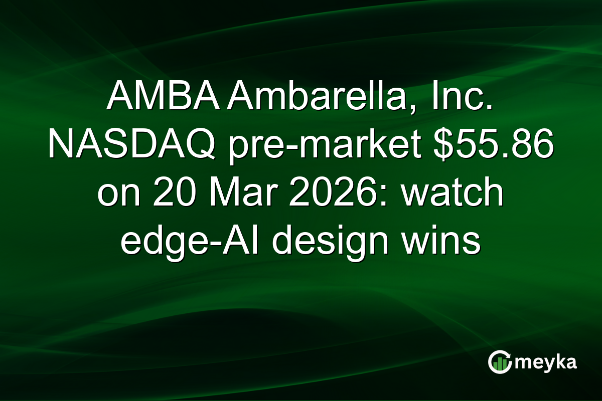 AMBA Ambarella, Inc. NASDAQ pre-market $55.86 on 20 Mar 2026: watch edge-AI design wins