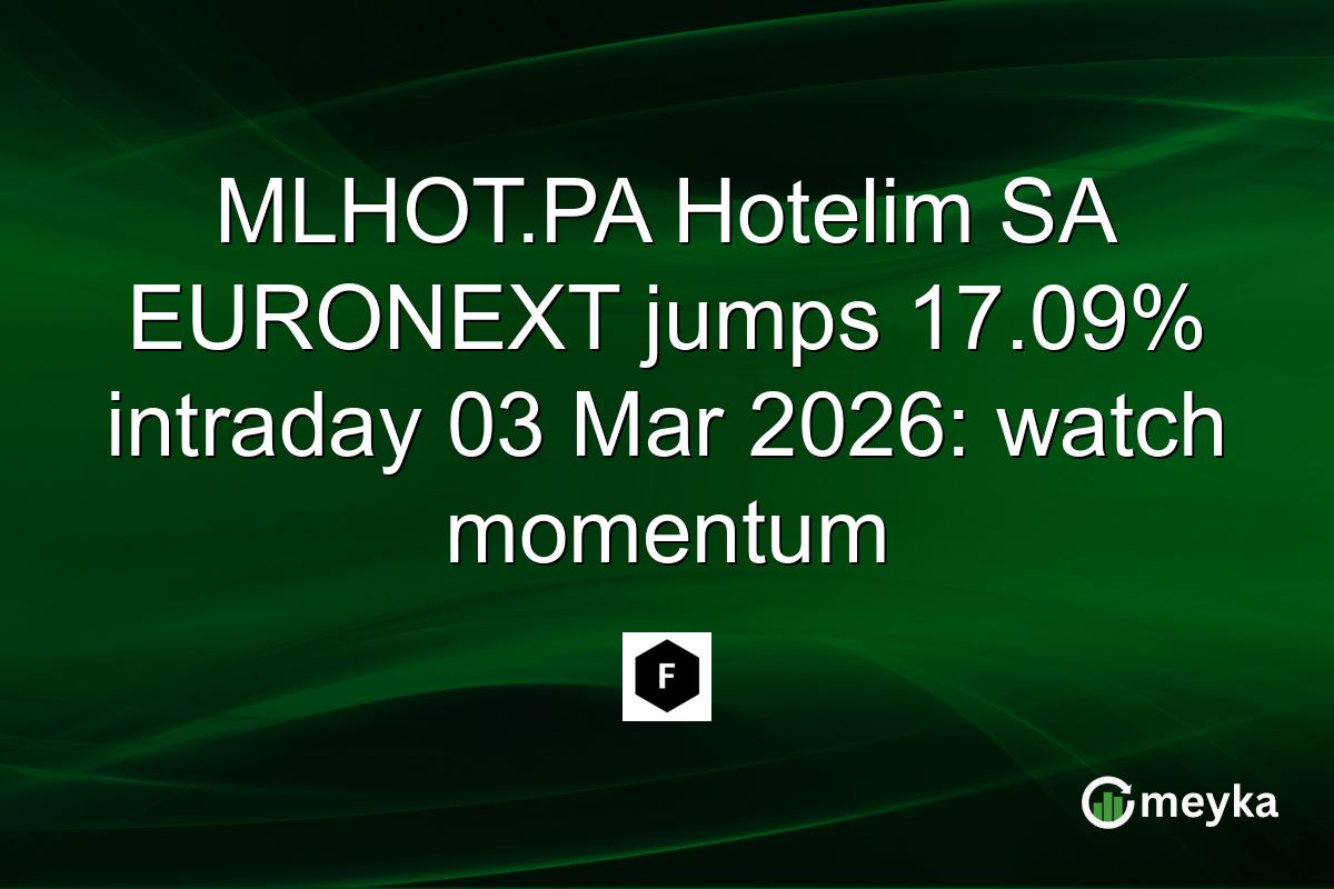 MLHOT.PA Hotelim SA EURONEXT jumps 17.09% intraday 03 Mar 2026: watch momentum