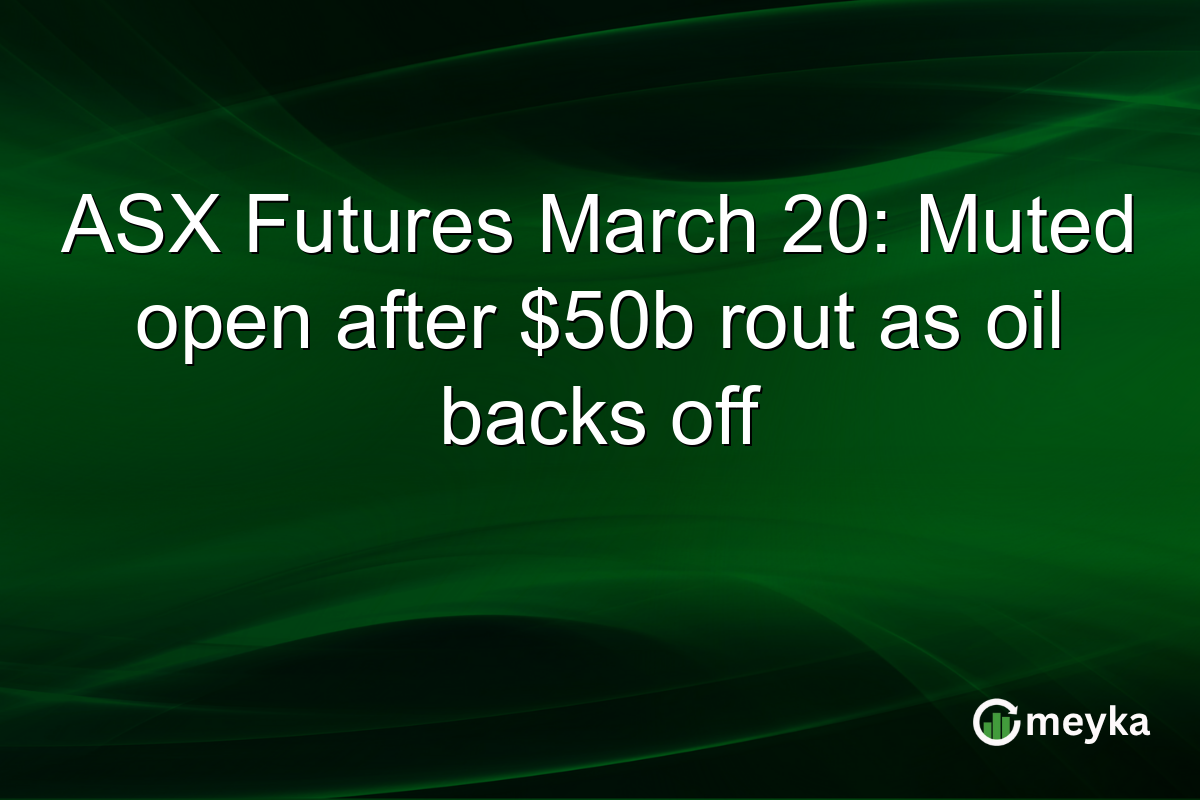 ASX Futures March 20: Muted open after $50b rout as oil backs off