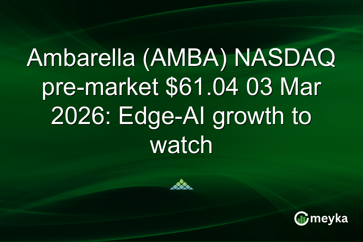 Ambarella (AMBA) NASDAQ pre-market $61.04 03 Mar 2026: Edge-AI growth to watch