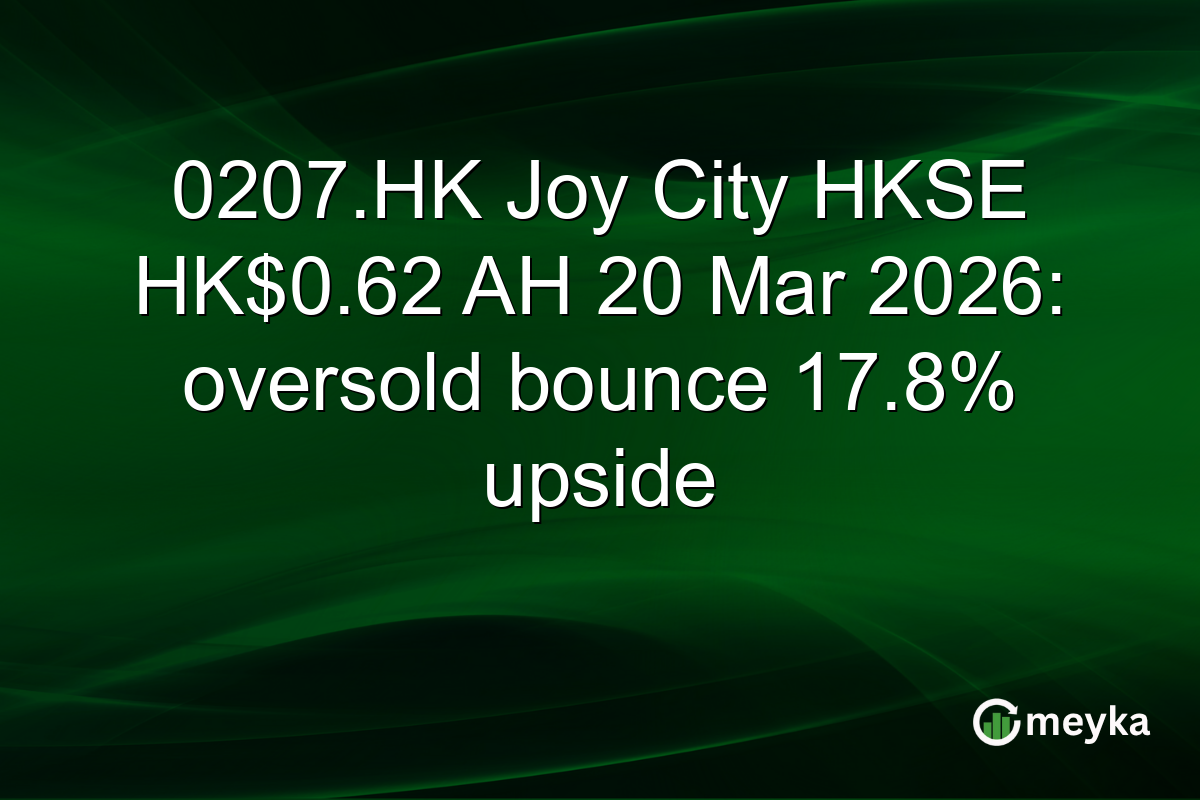 0207.HK Joy City HKSE HK$0.62 AH 20 Mar 2026: oversold bounce 17.8% upside