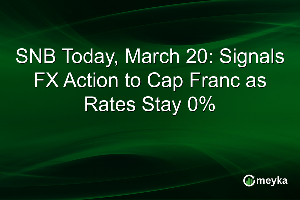 SNB Today, March 20: Signals FX Action to Cap Franc as Rates Stay 0%