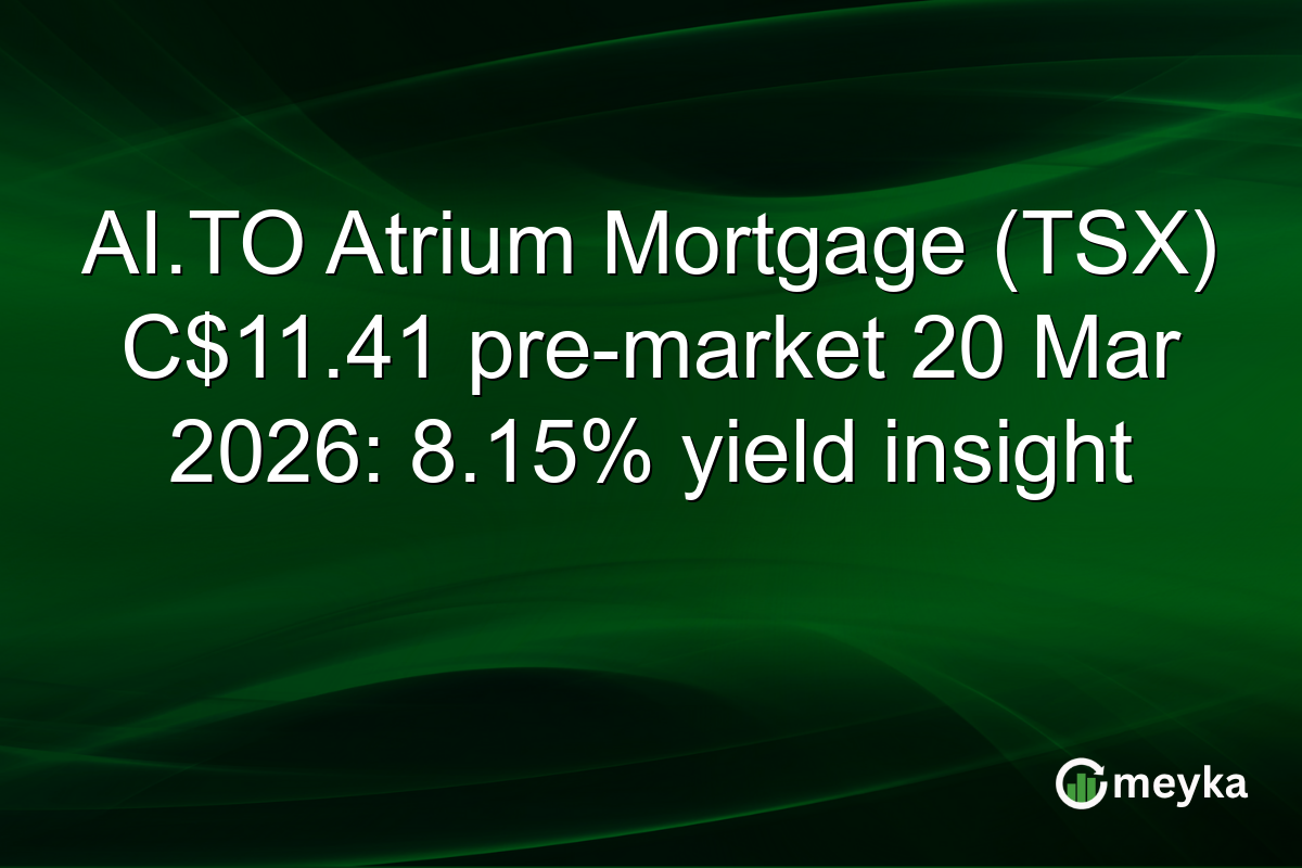 AI.TO Atrium Mortgage (TSX) C$11.41 pre-market 20 Mar 2026: 8.15% yield insight