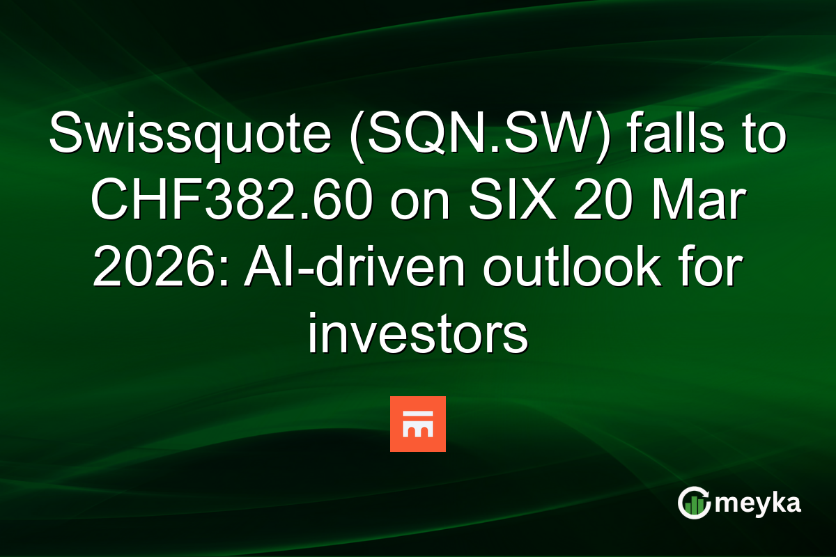Swissquote (SQN.SW) falls to CHF382.60 on SIX 20 Mar 2026: AI-driven outlook for investors