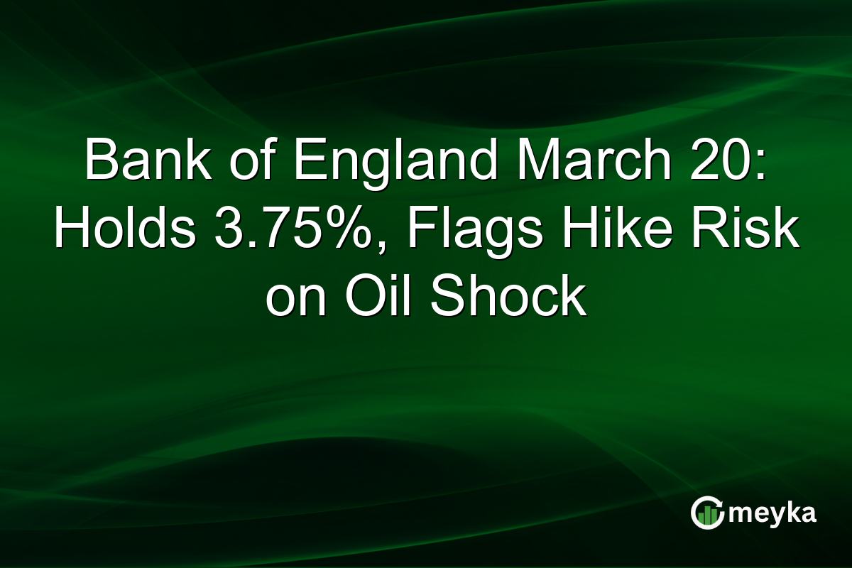 Bank of England March 20: Holds 3.75%, Flags Hike Risk on Oil Shock