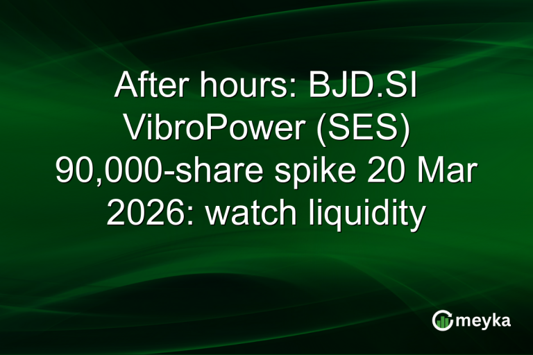 After hours: BJD.SI VibroPower (SES) 90,000-share spike 20 Mar 2026: watch liquidity