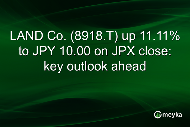 LAND Co. (8918.T) up 11.11% to JPY 10.00 on JPX close: key outlook ahead