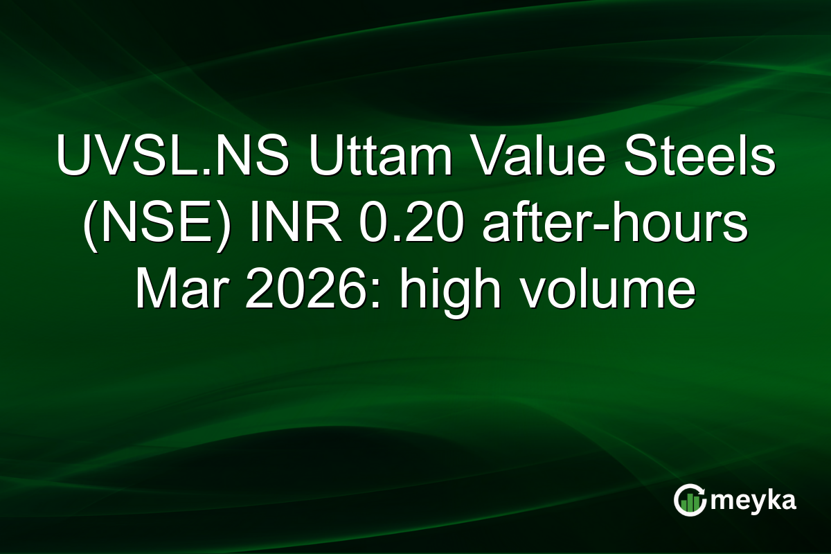 UVSL.NS Uttam Value Steels (NSE) INR 0.20 after-hours Mar 2026: high volume