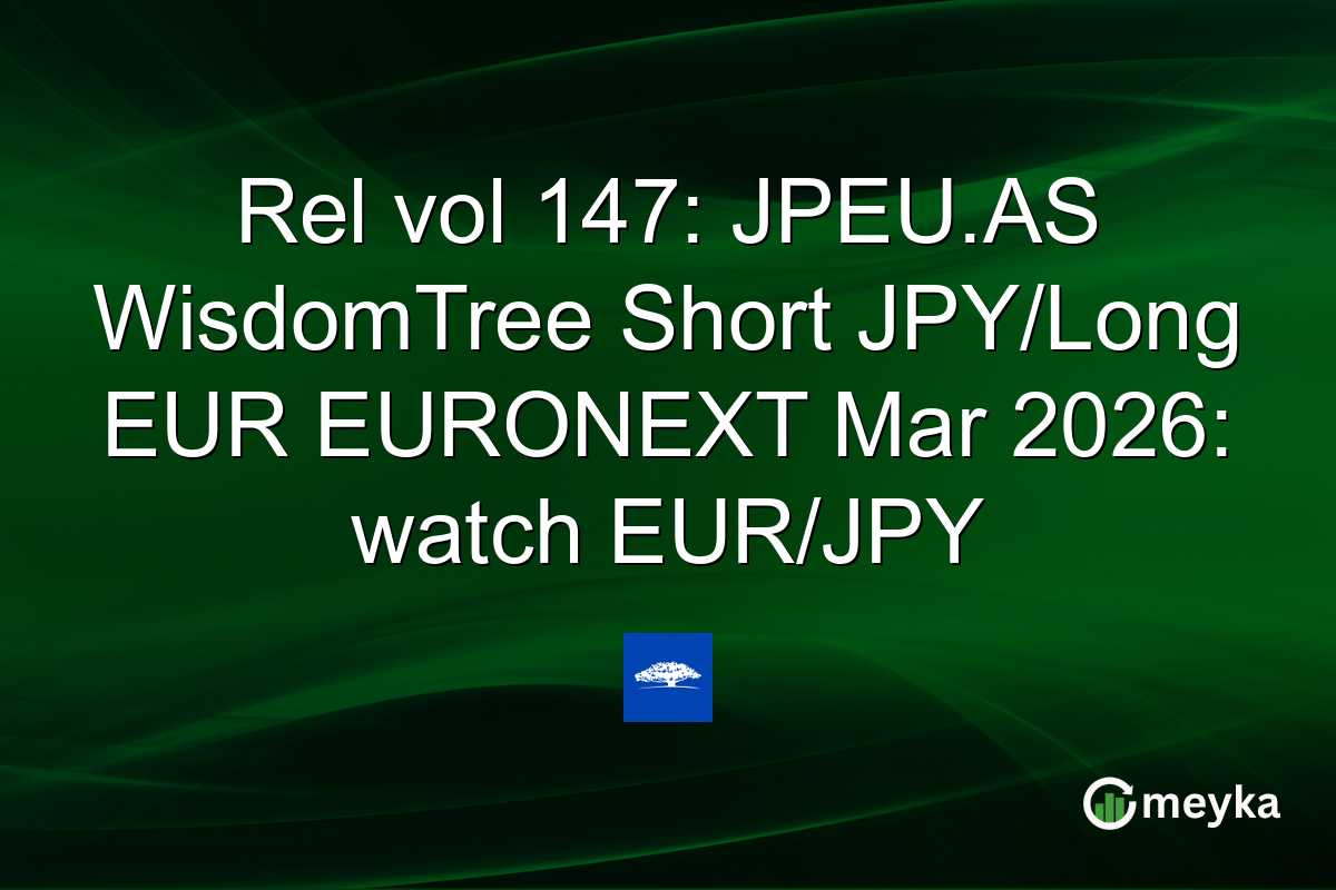 Rel vol 147: JPEU.AS WisdomTree Short JPY/Long EUR EURONEXT Mar 2026: watch EUR/JPY