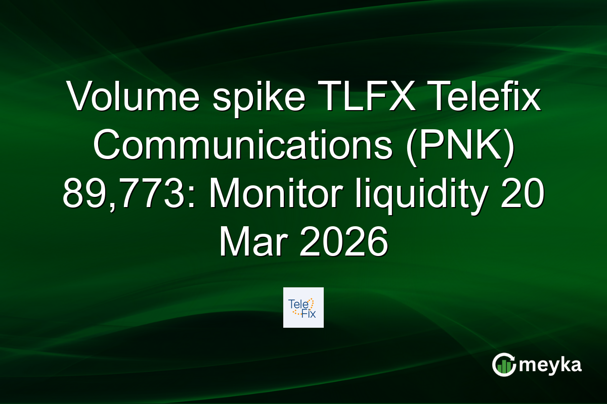Volume spike TLFX Telefix Communications (PNK) 89,773: Monitor liquidity 20 Mar 2026