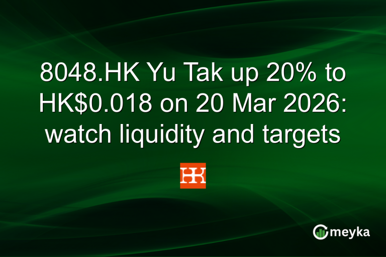 8048.HK Yu Tak up 20% to HK$0.018 on 20 Mar 2026: watch liquidity and targets