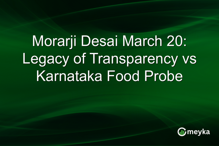 Morarji Desai March 20: Legacy of Transparency vs Karnataka Food Probe