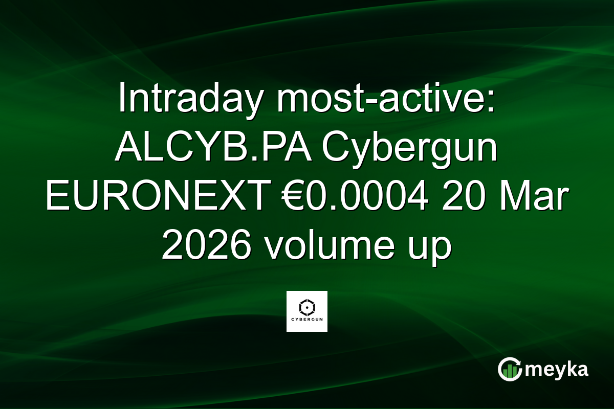 Intraday most-active: ALCYB.PA Cybergun EURONEXT €0.0004 20 Mar 2026 volume up