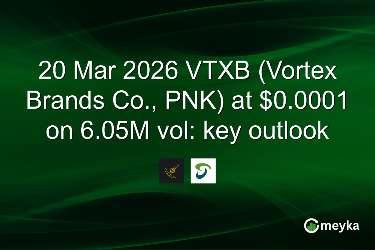 20 Mar 2026 VTXB (Vortex Brands Co., PNK) at $0.0001 on 6.05M vol: key outlook