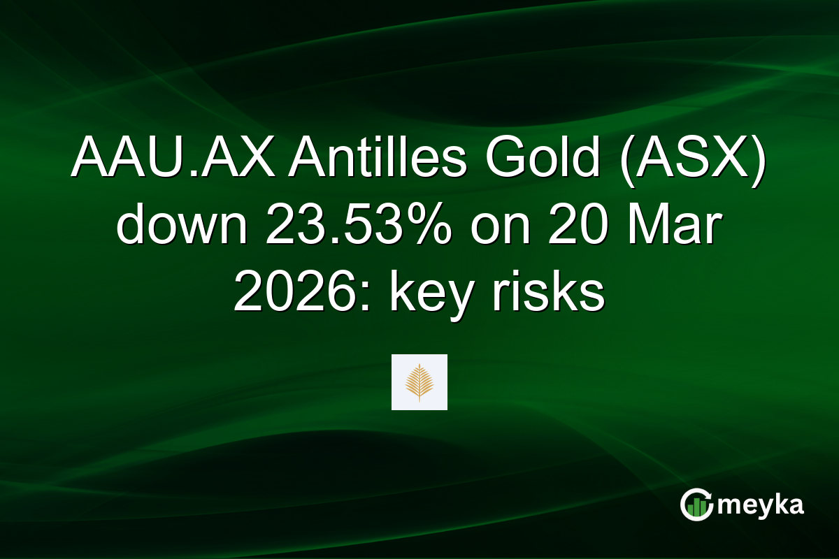 AAU.AX Antilles Gold (ASX) down 23.53% on 20 Mar 2026: key risks