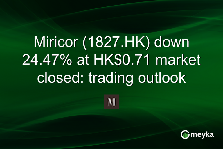 Miricor (1827.HK) down 24.47% at HK$0.71 market closed: trading outlook