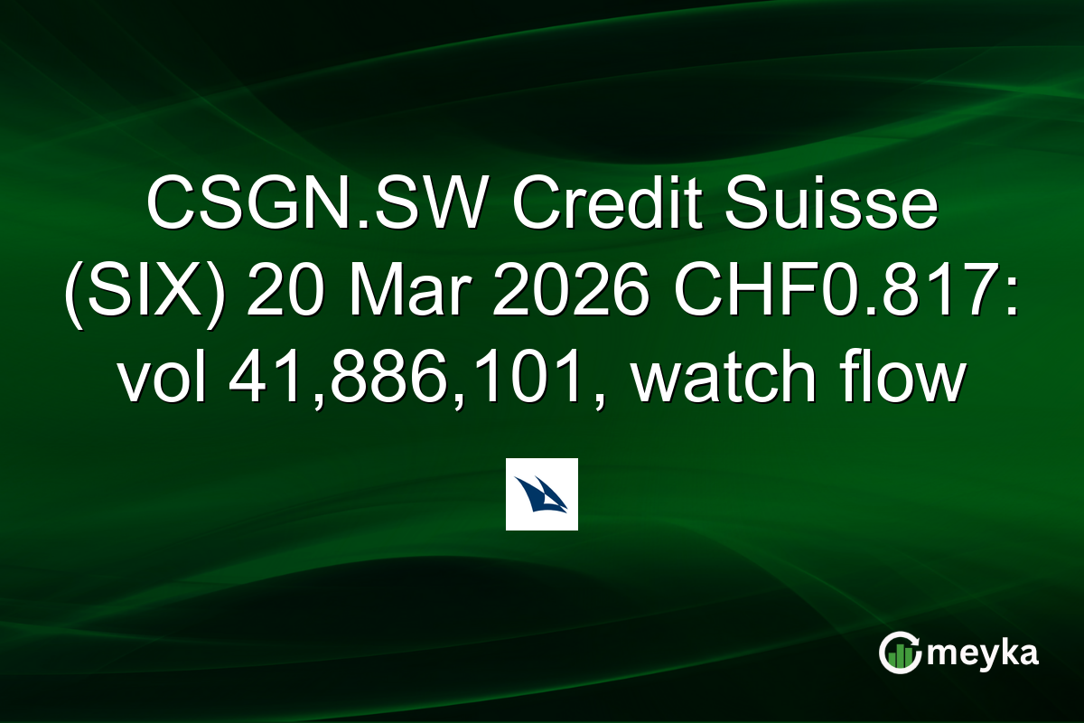 CSGN.SW Credit Suisse (SIX) 20 Mar 2026 CHF0.817: vol 41,886,101, watch flow