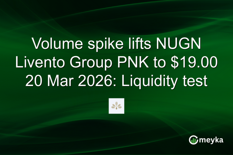 Volume spike lifts NUGN Livento Group PNK to $19.00 20 Mar 2026: Liquidity test