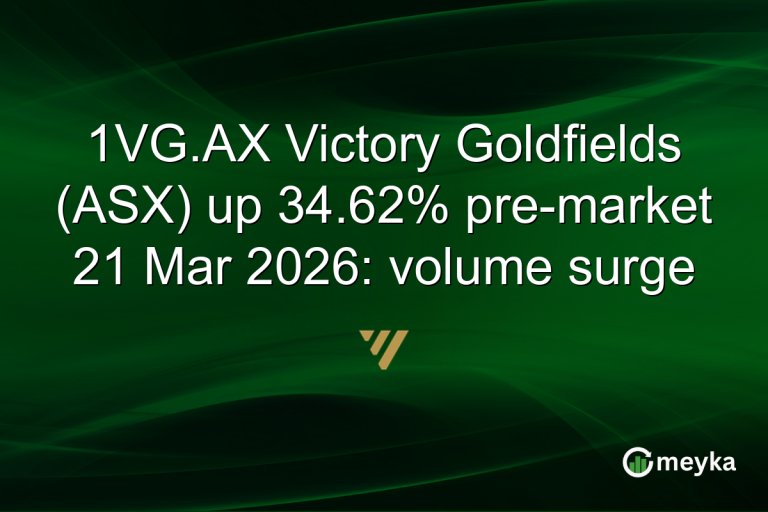 1VG.AX Victory Goldfields (ASX) up 34.62% pre-market 21 Mar 2026: volume surge