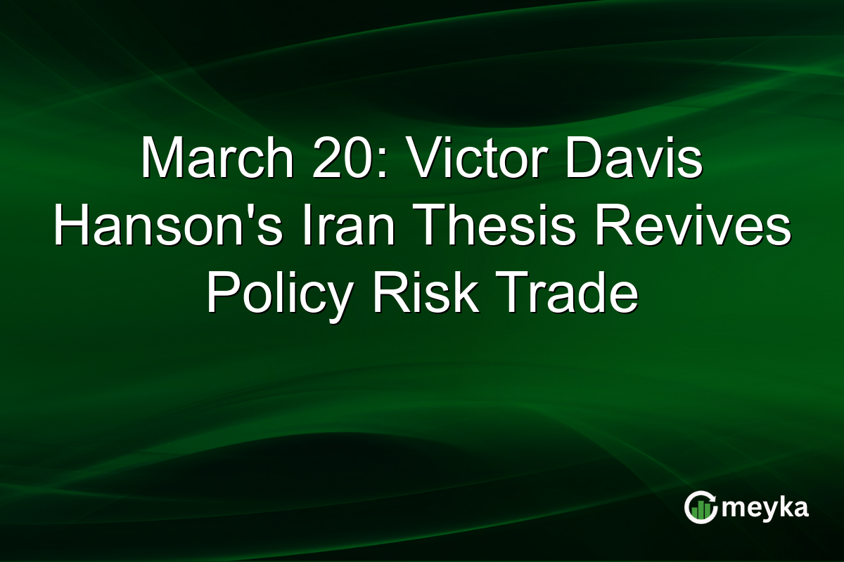 March 20: Victor Davis Hanson's Iran Thesis Revives Policy Risk Trade