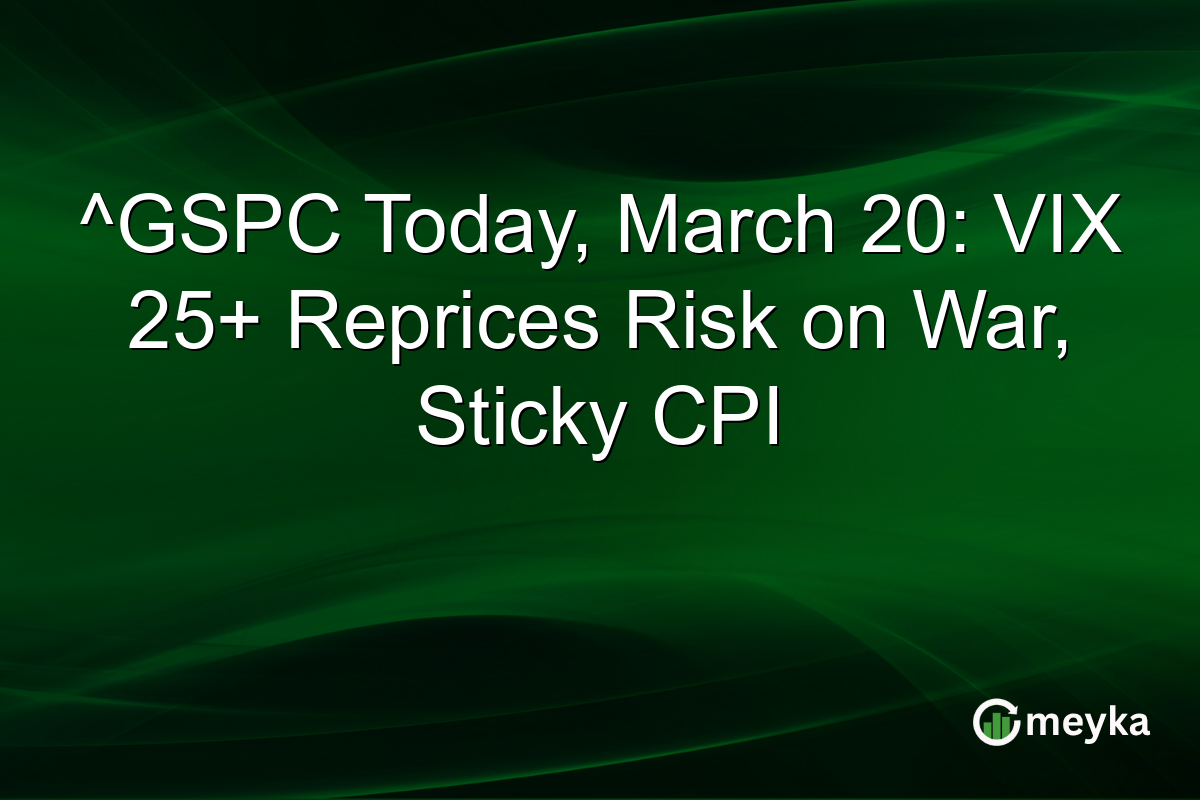 ^GSPC Today, March 20: VIX 25+ Reprices Risk on War, Sticky CPI