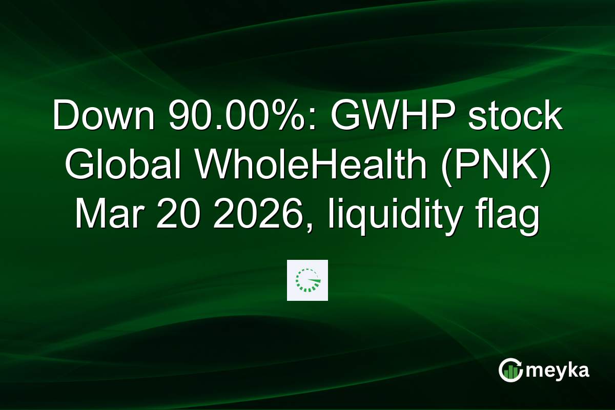 Down 90.00%: GWHP stock Global WholeHealth (PNK) Mar 20 2026, liquidity flag
