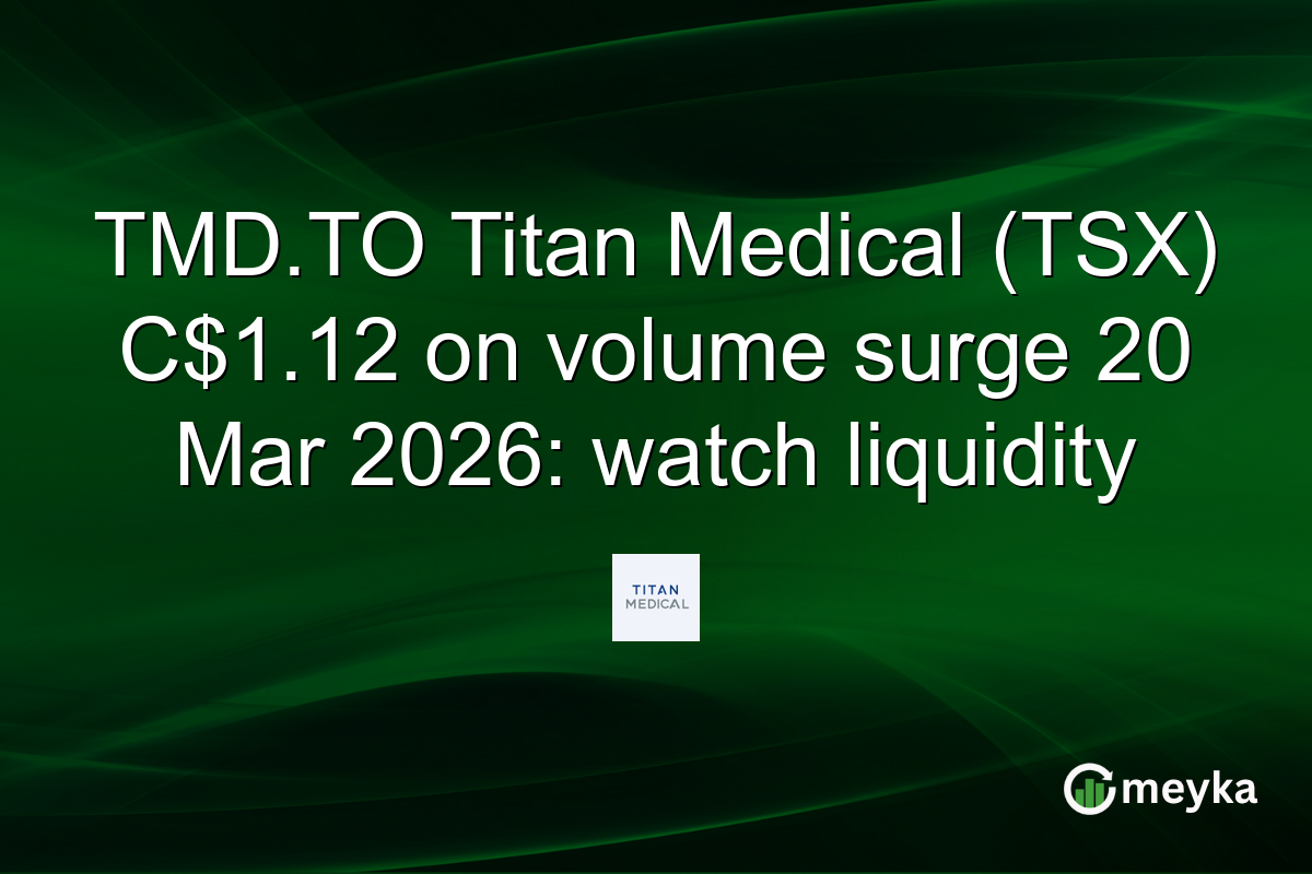 TMD.TO Titan Medical (TSX) C$1.12 on volume surge 20 Mar 2026: watch liquidity