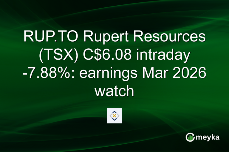 RUP.TO Rupert Resources (TSX) C$6.08 intraday -7.88%: earnings Mar 2026 watch