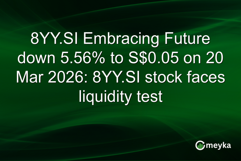 8YY.SI Embracing Future down 5.56% to S$0.05 on 20 Mar 2026: 8YY.SI stock faces liquidity test