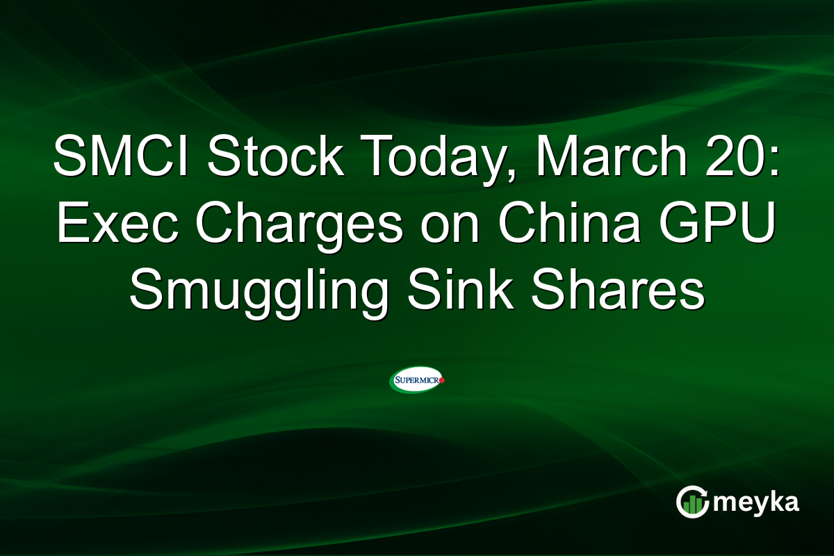 SMCI Stock Today, March 20: Exec Charges on China GPU Smuggling Sink Shares