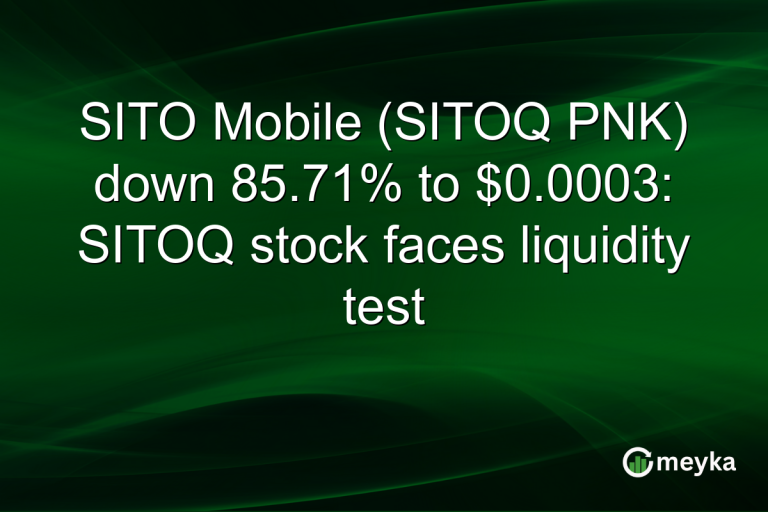 SITO Mobile (SITOQ PNK) down 85.71% to $0.0003: SITOQ stock faces liquidity test