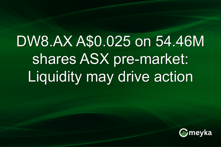 DW8.AX A$0.025 on 54.46M shares ASX pre-market: Liquidity may drive action