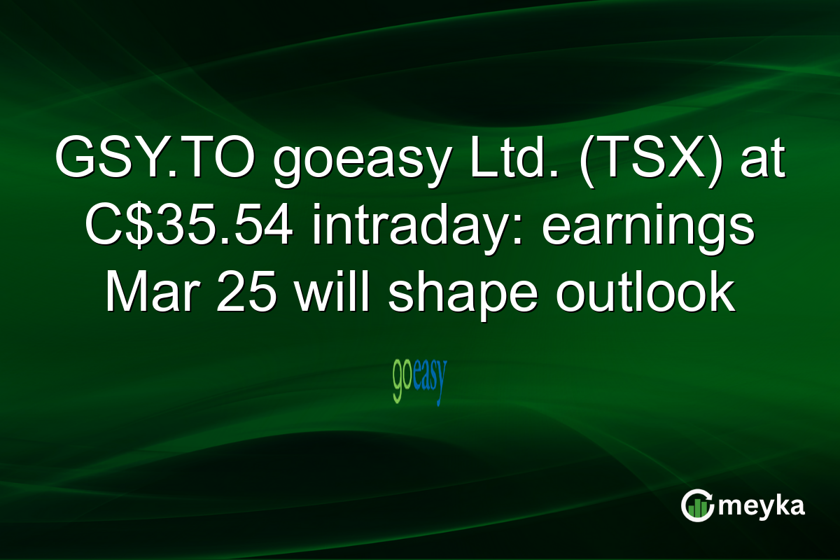 GSY.TO goeasy Ltd. (TSX) at C$35.54 intraday: earnings Mar 25 will shape outlook