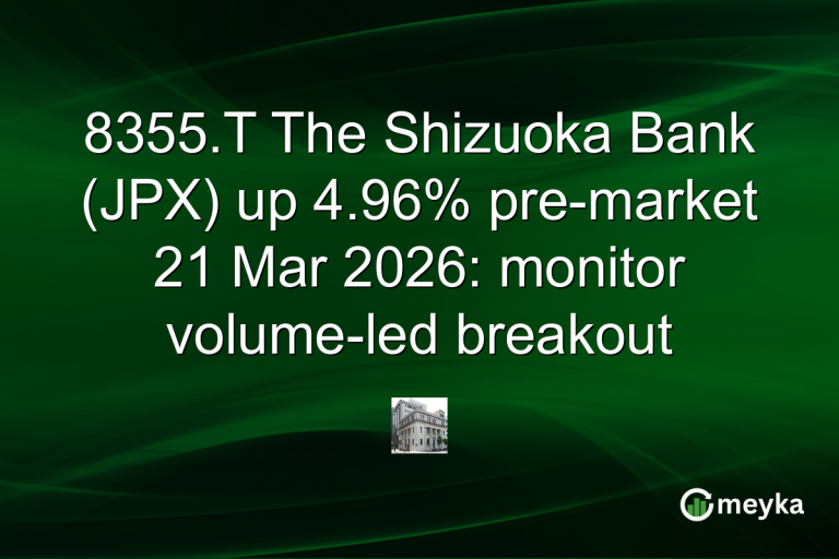 8355.T The Shizuoka Bank (JPX) up 4.96% pre-market 21 Mar 2026: monitor volume-led breakout