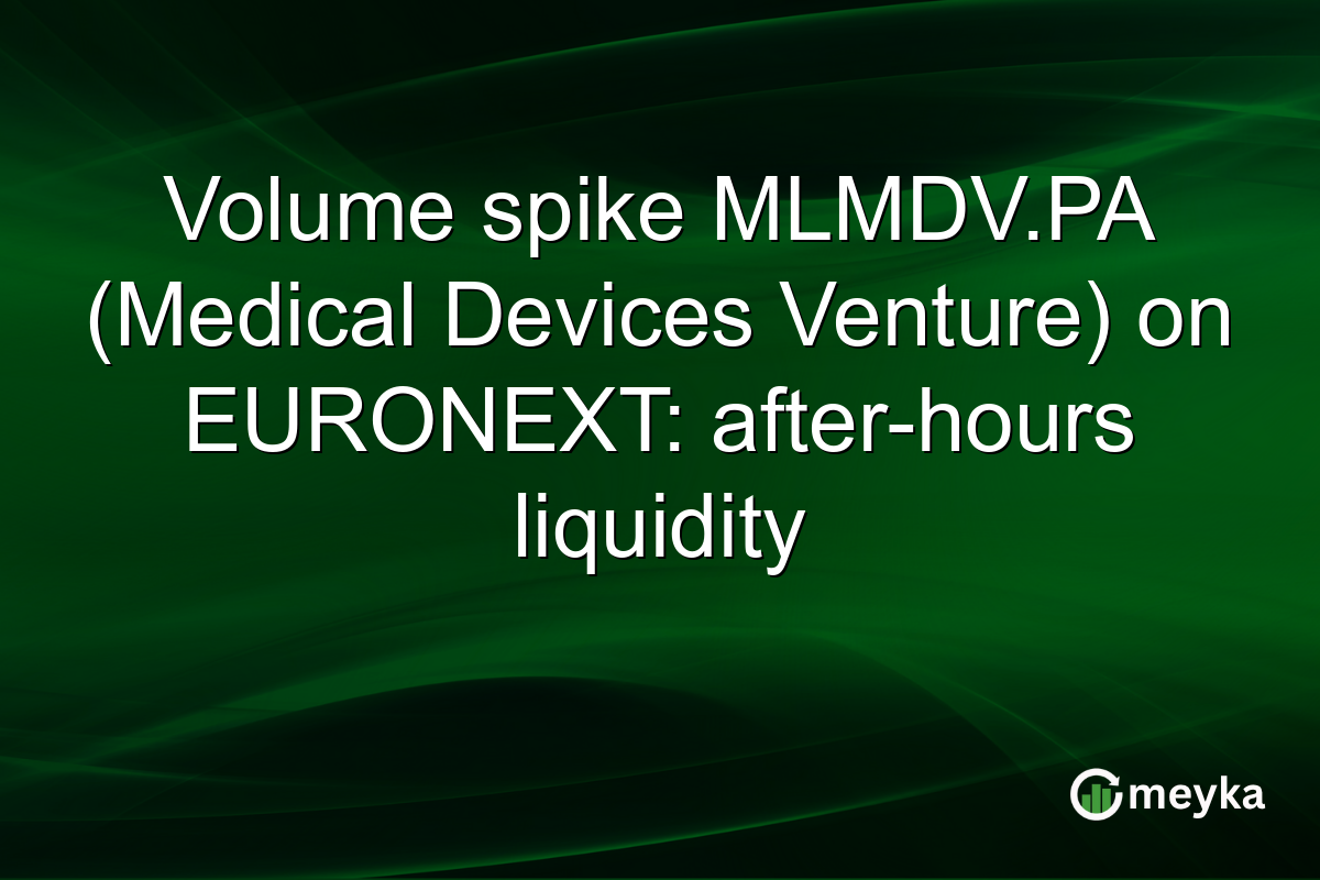 Volume spike MLMDV.PA (Medical Devices Venture) on EURONEXT: after-hours liquidity