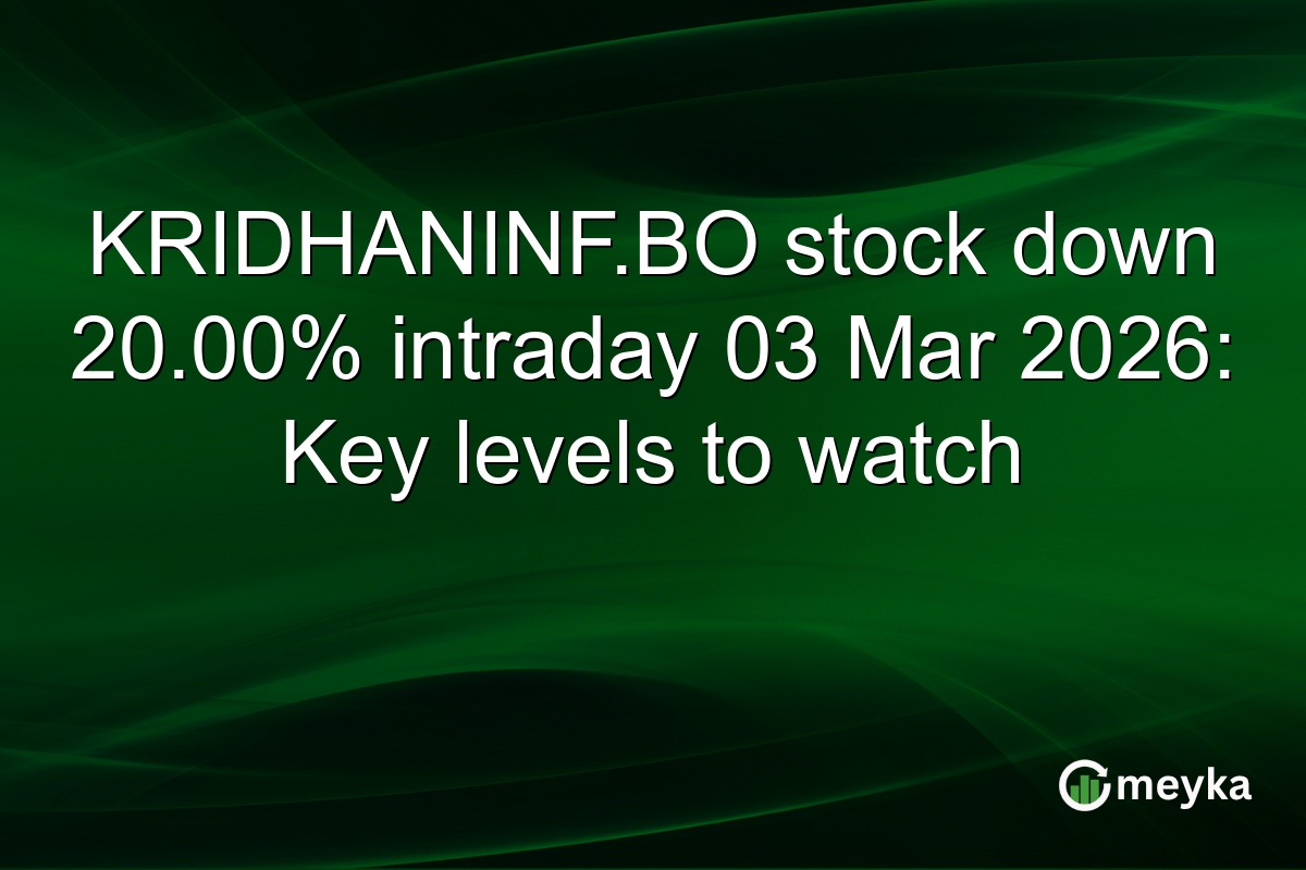 KRIDHANINF.BO stock down 20.00% intraday 03 Mar 2026: Key levels to watch