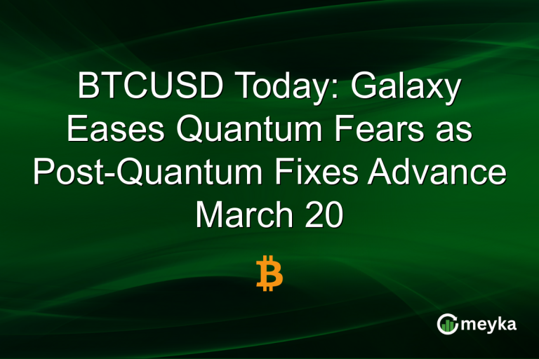BTCUSD Today: Galaxy Eases Quantum Fears as Post-Quantum Fixes Advance March 20