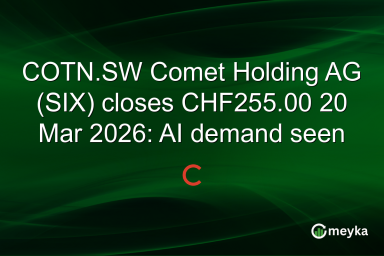 COTN.SW Comet Holding AG (SIX) closes CHF255.00 20 Mar 2026: AI demand seen