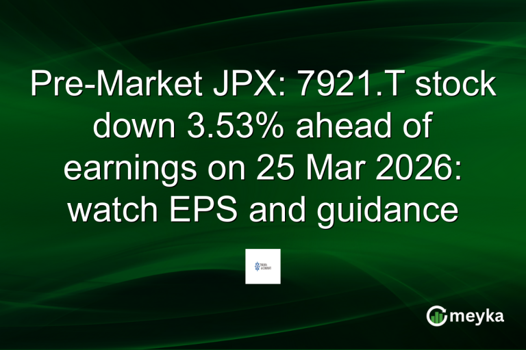 Pre-Market JPX: 7921.T stock down 3.53% ahead of earnings on 25 Mar 2026: watch EPS and guidance